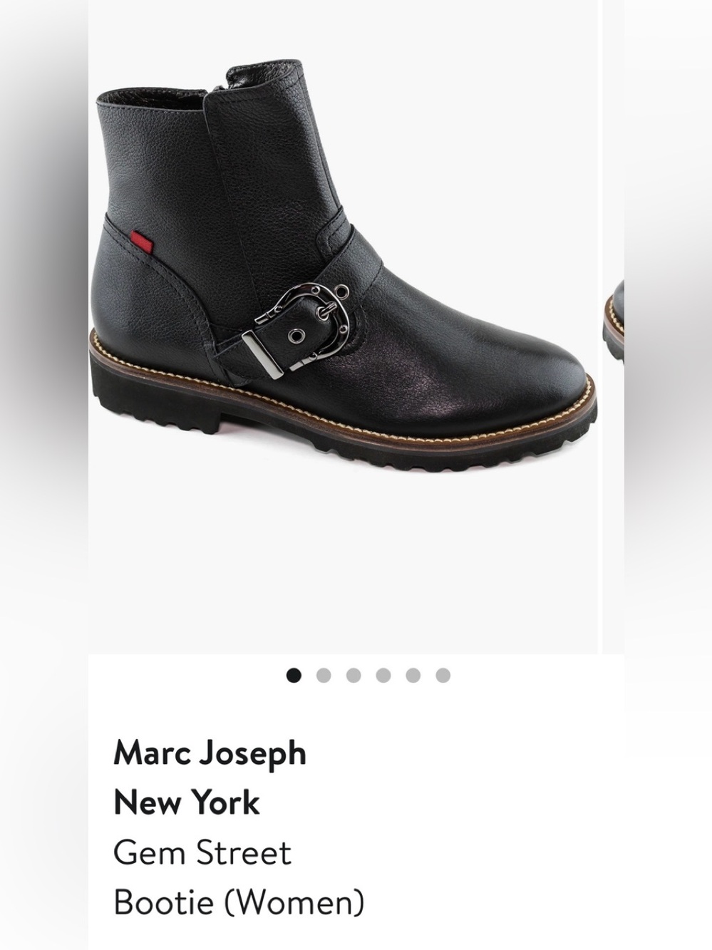 Marc Joseph Black Leather Buckle Ankle Boot- size 9.5